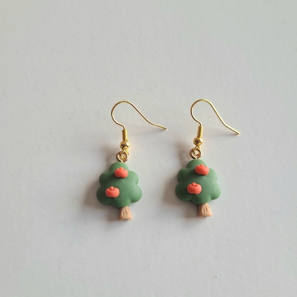 Apple Tree Clay Earrings - Picture 1 of 5